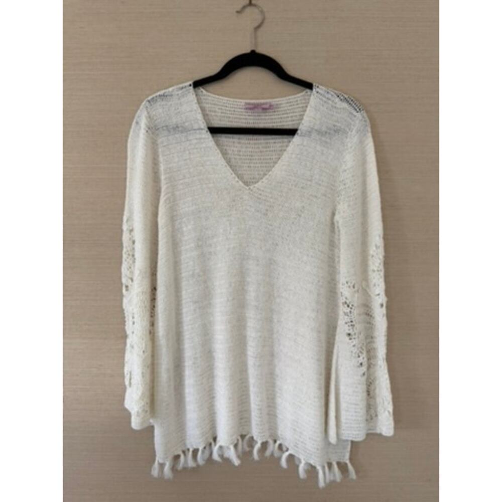 Calypso St. Barth Crochet Linen Top – Size XS